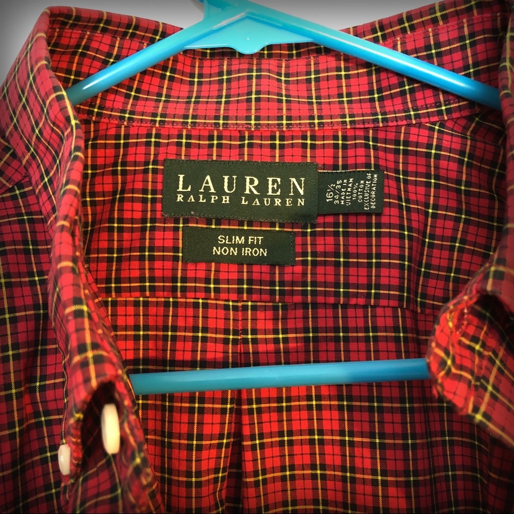 Ralph Lauren L slim fit red long sleeve shirt